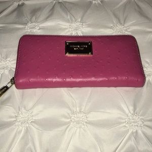 Michael Kors Pink Pebbled Leather Wallet